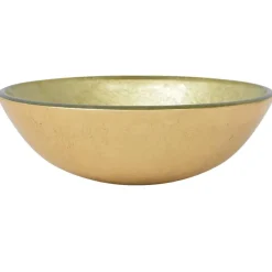 vidaXL Lavabo de baño grifo&desagüe de empuje vidrio templado dorado Outlet