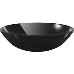 vidaXL Fontanería-Lavabo de baño grifo y desagüe de empuje vidrio templado negro