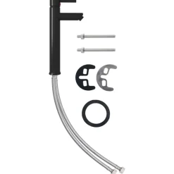 vidaXL Lavabo de baño grifo y desagüe de empuje vidrio templado negro Sale