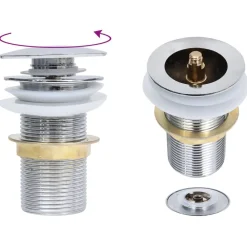 vidaXL Lavabo de baño grifo&desagüe de empuje vidrio templado dorado Sale