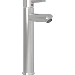 vidaXL Fontanería-Lavabo de baño grifo y desagüe de empuje vidrio templado marrón
