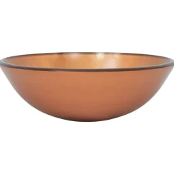 vidaXL Lavabo de baño grifo y desagüe de empuje vidrio templado marrón New