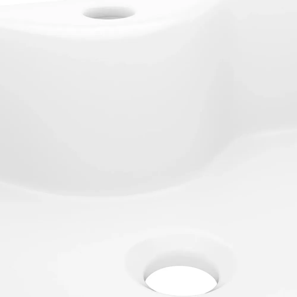 vidaXL Lavabo de cerámica cuadrado orificio de grifo y desagüe Blanco New