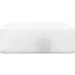 vidaXL Lavabo de cerámica cuadrado orificio de grifo y desagüe Blanco Clearance