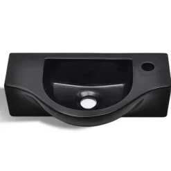 vidaXL Fontanería-Lavabo de cerámica con orificio de grifo/desagüe