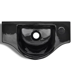 vidaXL Fontanería-Lavabo de cerámica con orificio de grifo/desagüe