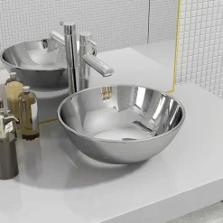 vidaXL Lavabo de cerámica 28x10 cm Plateado New