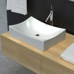 vidaXL Fontanería-Lavabo de cerámica porcelana Art con brillo