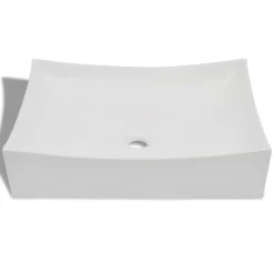 vidaXL Fontanería-Lavabo de cerámica porcelana Art con brillo