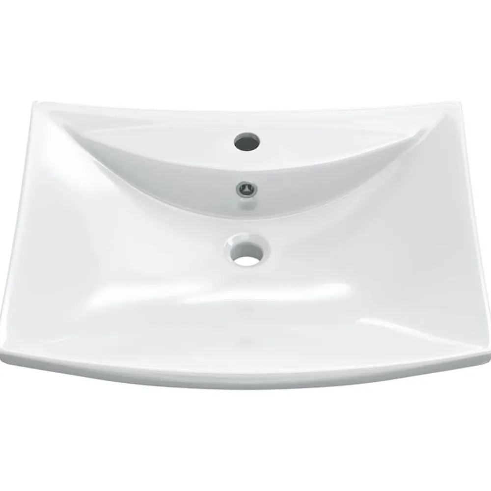 vidaXL Lavabo de cerámica rectangular con orificio de grifo y desagüe Blanco Sale