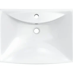 vidaXL Lavabo de cerámica rectangular con orificio de grifo y desagüe Blanco Sale