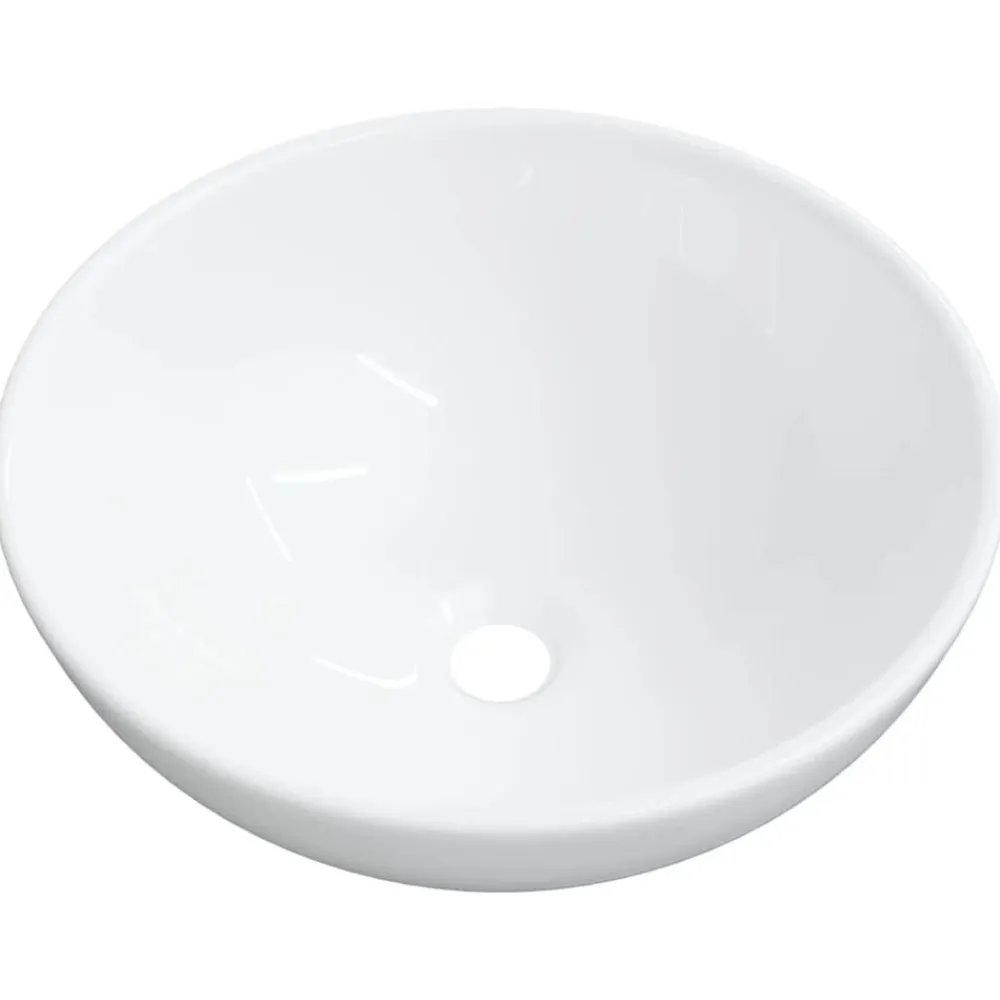 vidaXL Lavabo de cerámica 28x28x10 cm Blanco Outlet