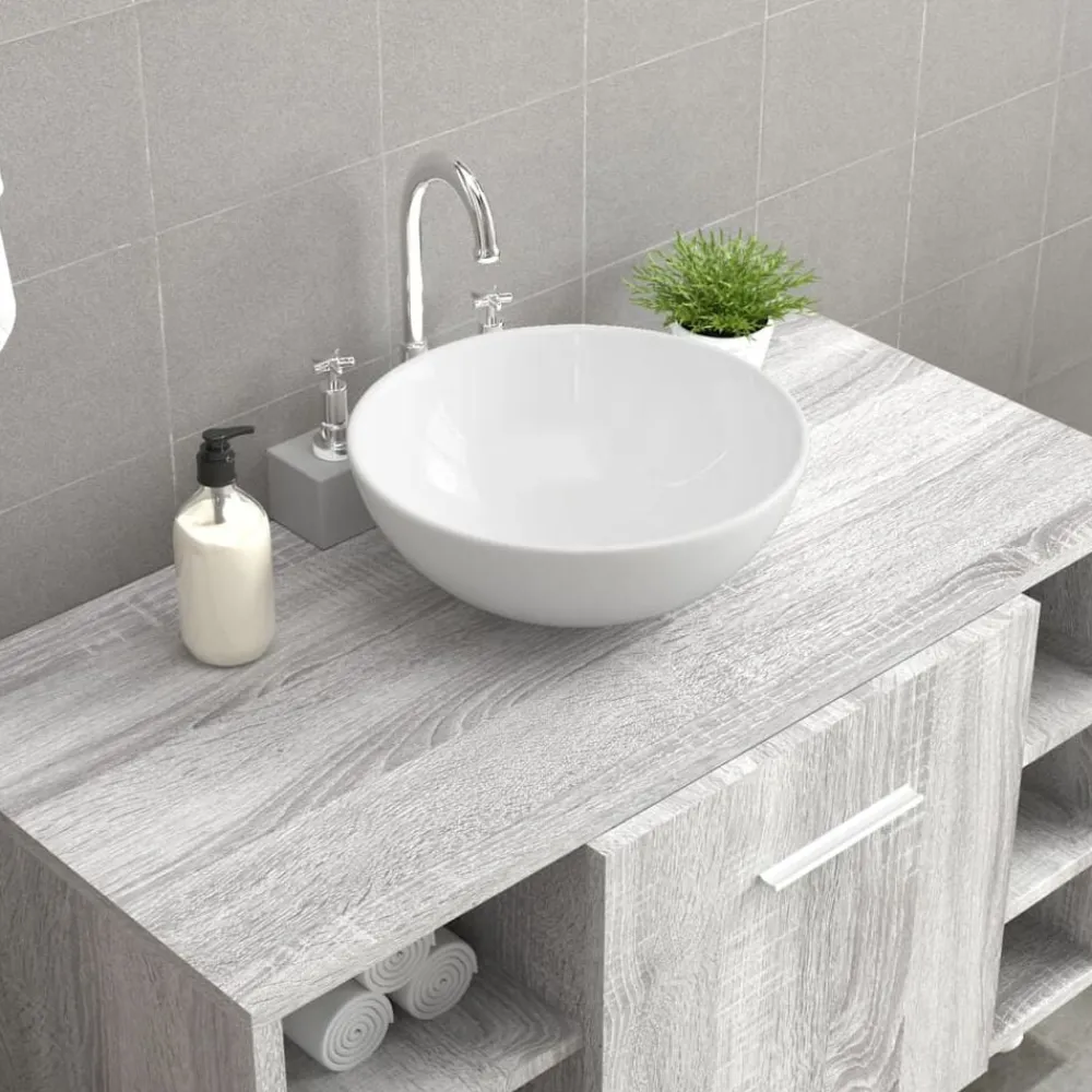 vidaXL Lavabo de cerámica 28x28x10 cm Blanco Outlet