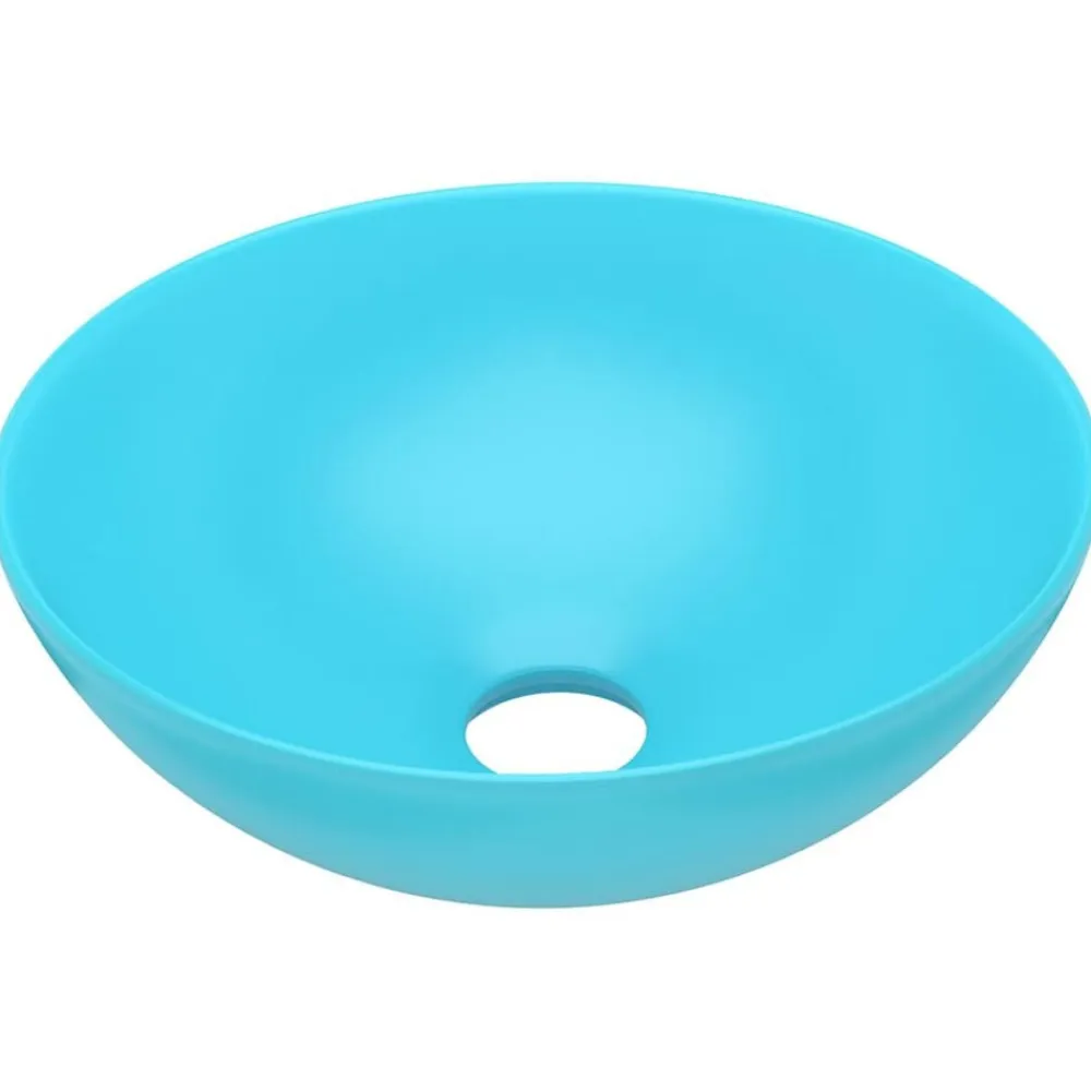 vidaXL Fontanería-Lavabo de cuarto de baño redondo cerámica
