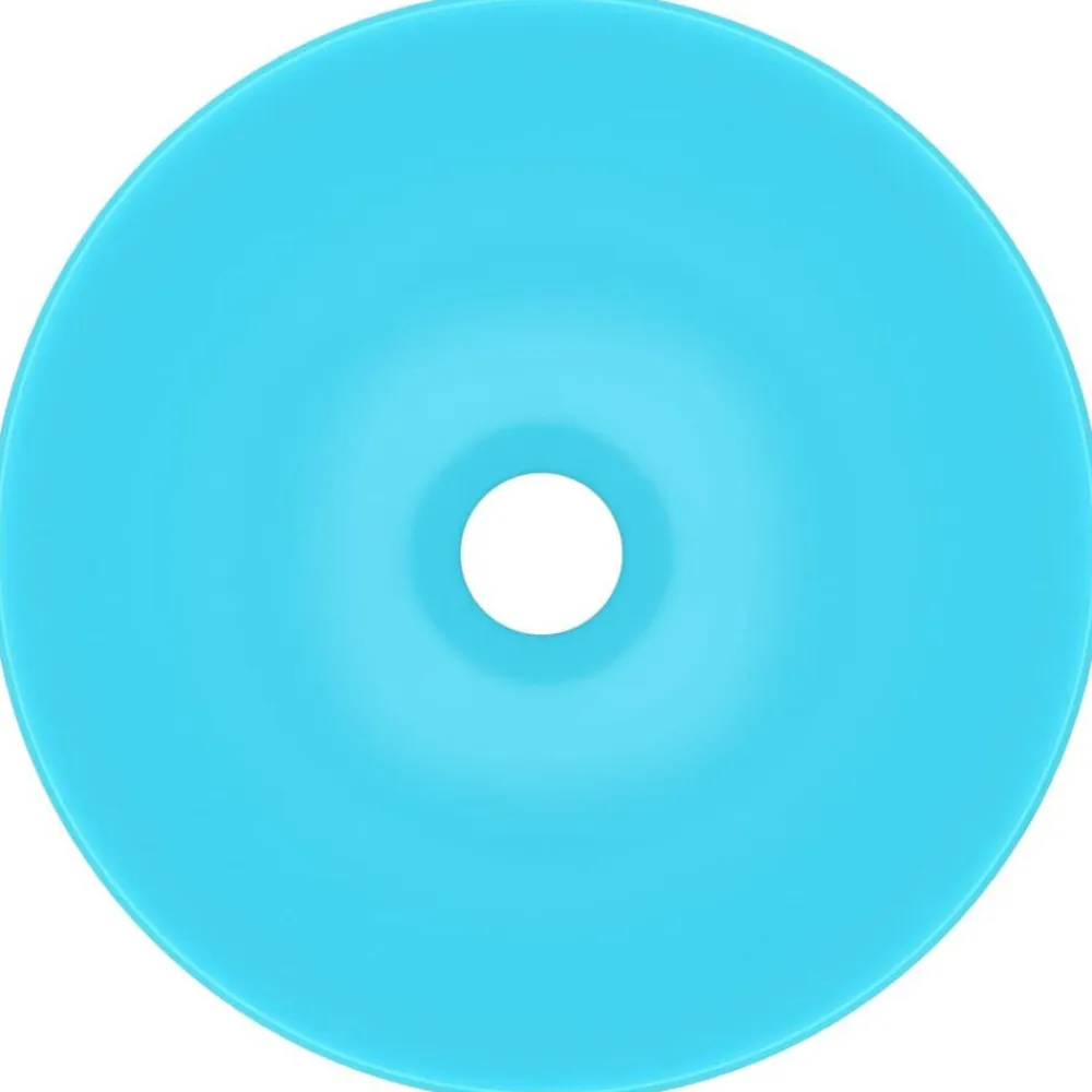 vidaXL Fontanería-Lavabo de cuarto de baño redondo cerámica