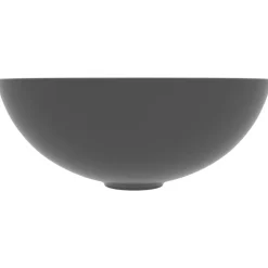 vidaXL Lavabo de cuarto de baño redondo cerámica Gris oscuro New