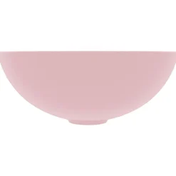 vidaXL Lavabo de cuarto de baño redondo cerámica rosa mate Clearance