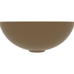 vidaXL Lavabo de cuarto de baño redondo cerámica crema mate Hot
