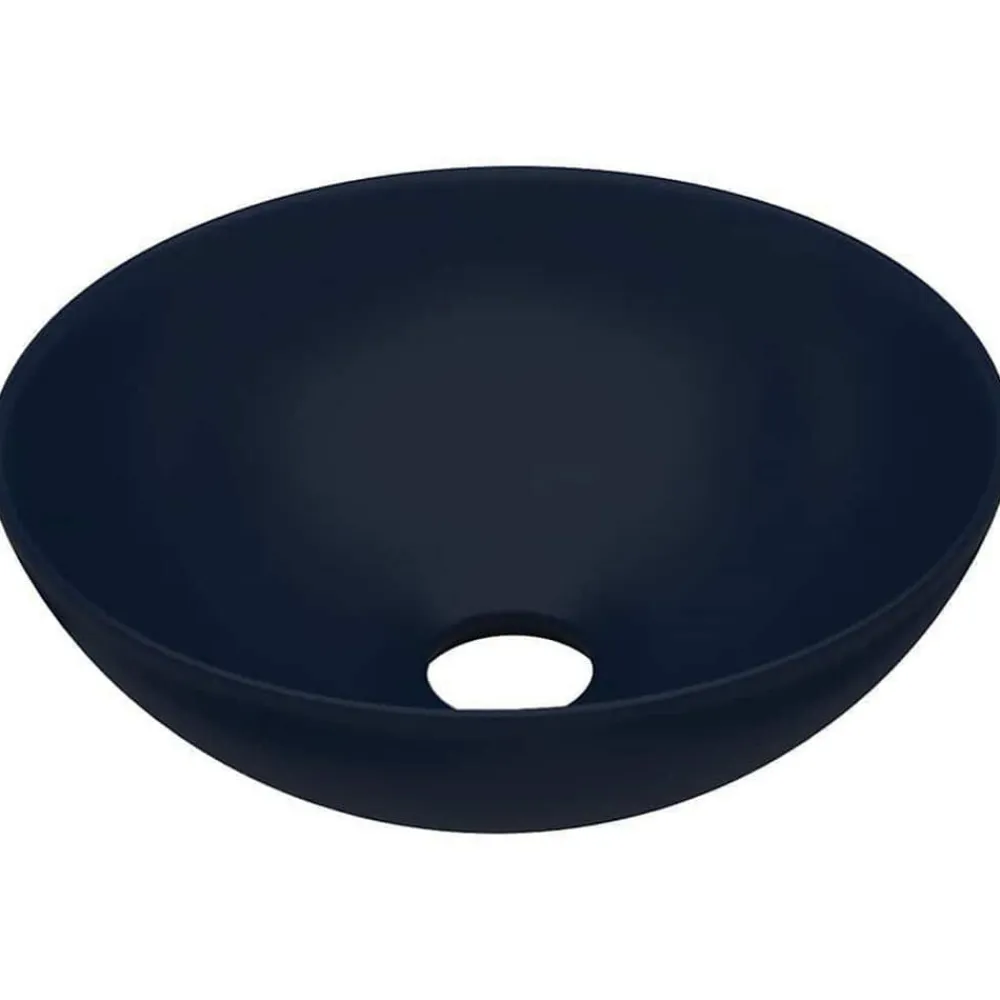 vidaXL Fontanería-Lavabo de cuarto de baño redondo de cerámica