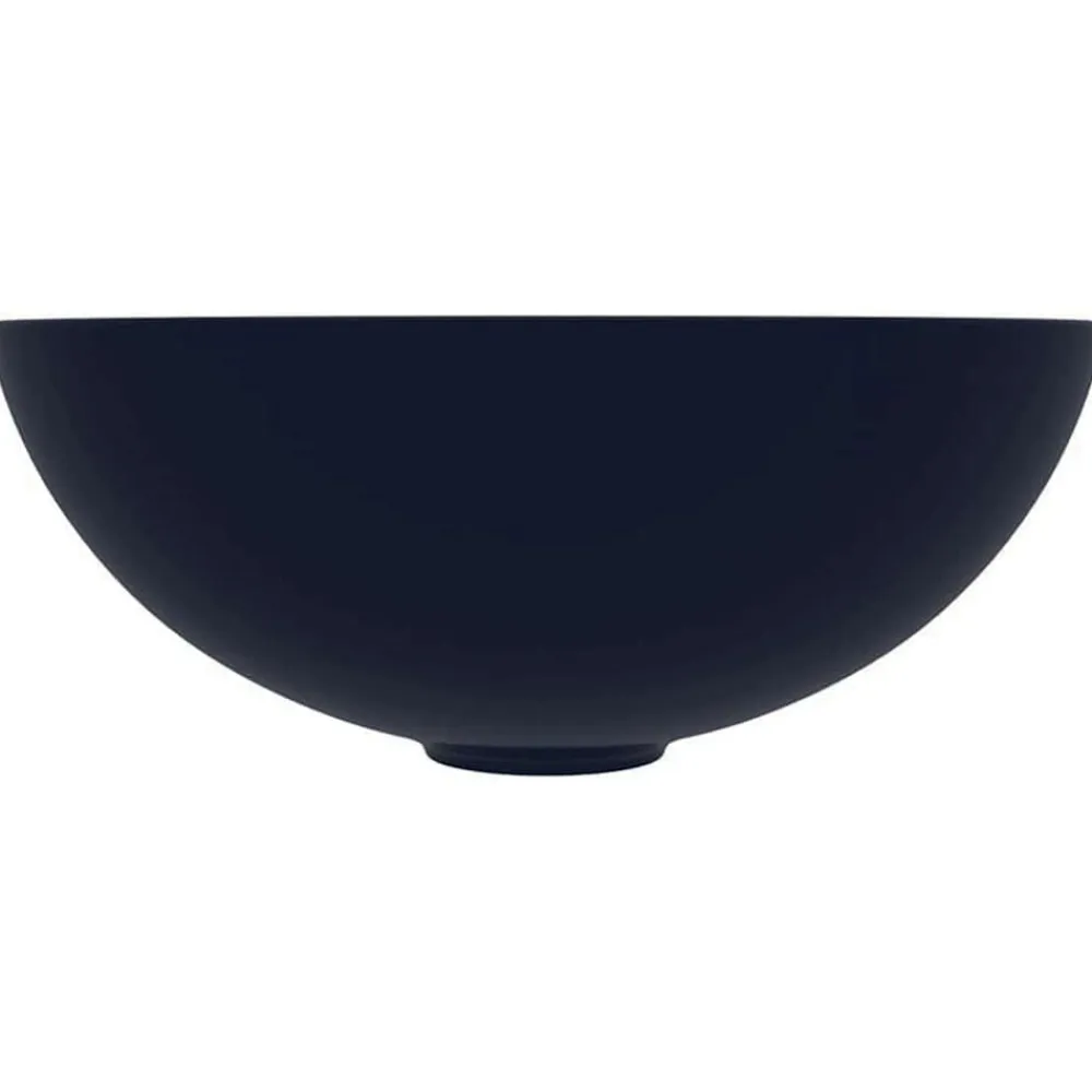 vidaXL Fontanería-Lavabo de cuarto de baño redondo de cerámica