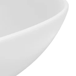 vidaXL Lavabo de cuarto de baño redondo cerámica blanco mate Outlet