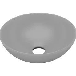 vidaXL Fontanería-Lavabo de cuarto de baño redondo cerámica