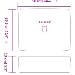 vidaXL Lavabo de encimera rectangular cerámica 46x35,5x13cm Multicolor Online