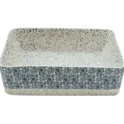 vidaXL Lavabo de encimera rectangular cerámica gris azul 46x35,5x13 cm Gris y azul Sale