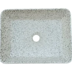 vidaXL Lavabo de encimera rectangular cerámica gris azul 46x35,5x13 cm Gris y azul Sale