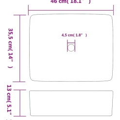 vidaXL Lavabo de encimera rectangular cerámica gris azul 46x35,5x13 cm Gris y azul Sale