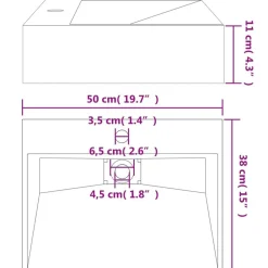 vidaXL Fontanería-Lavabo de fundición de mineral/mármol 50x38x13 cm