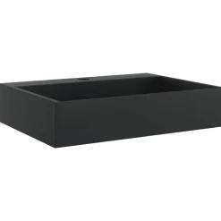 vidaXL Lavabo de fundición de mineral/mármol mate 50x38x11 cm Negro Online