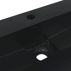 vidaXL Lavabo de fundición de mineral/mármol mate 50x38x11 cm Negro Online