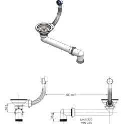 vidaXL Fontanería-Lavabo de granito 600x450x120 mm