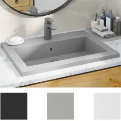 vidaXL Fontanería-Lavabo de granito 600x450x120 mm