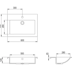 vidaXL Fontanería-Lavabo de granito 600x450x120 mm