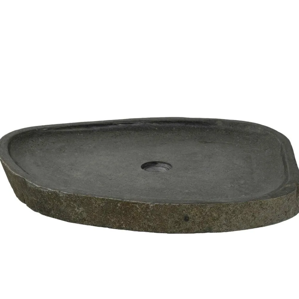 vidaXL Lavabo de lavado Gris 65 x 50 x 6 cm Piedra de río