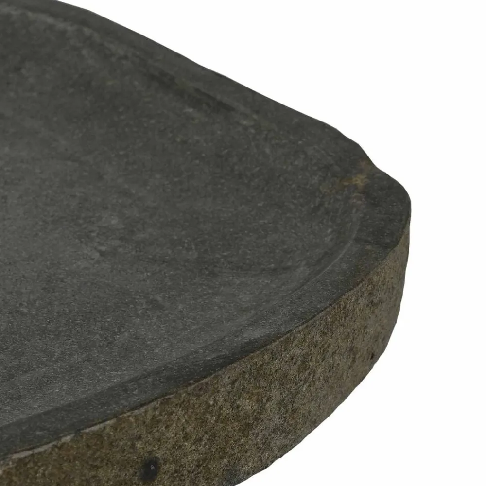vidaXL Lavabo de lavado Gris 65 x 50 x 6 cm Piedra de río