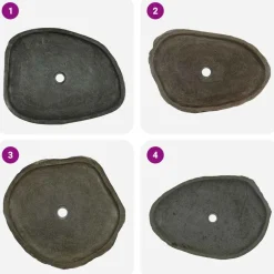 vidaXL Lavabo de lavado Gris 65 x 50 x 6 cm Piedra de río