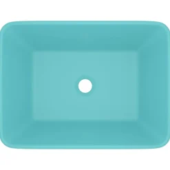 vidaXL Lavabo de lujo cerámica 41x30x12 cm verde claro mate New