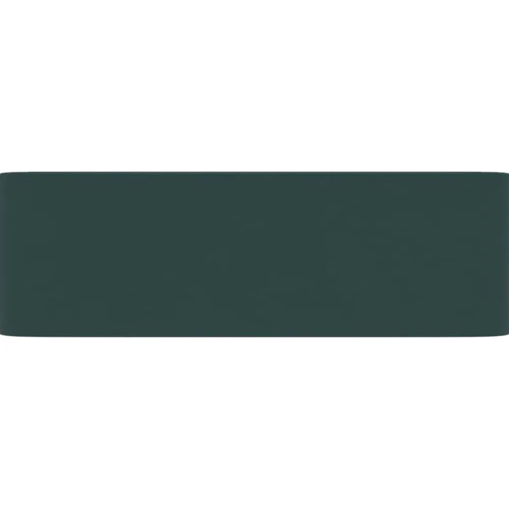 vidaXL Lavabo de lujo cerámica 41x30x12 cm verde oscuro mate Clearance
