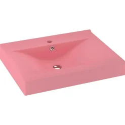 vidaXL Lavabo de lujo con grifo cerámica 60x46 cm rosa mate Hot