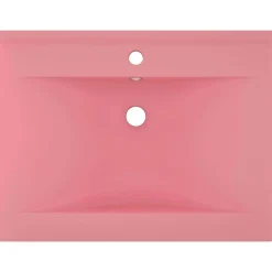 vidaXL Lavabo de lujo con grifo cerámica 60x46 cm rosa mate Hot