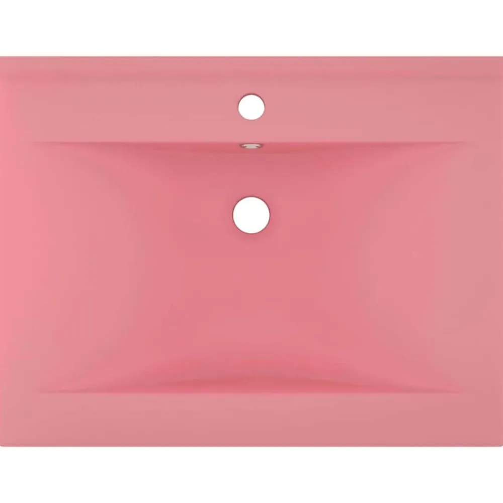vidaXL Lavabo de lujo con grifo cerámica 60x46 cm rosa mate Hot