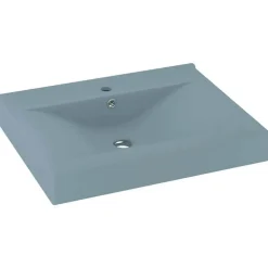 vidaXL Fontanería-Lavabo de lujo con grifo cerámica 60x46 cm azul claro