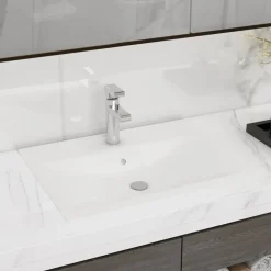 vidaXL Fontanería-Lavabo de lujo con grifo cerámica 60x46 cm