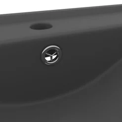 vidaXL Fontanería-Lavabo de lujo con grifo cerámica gris oscuro 60x46 cm