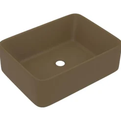 vidaXL Lavabo de lujo de cerámica 41x30x12 cm crema mate Sale