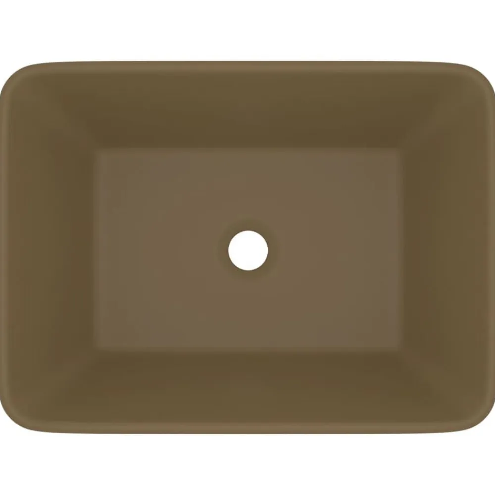 vidaXL Lavabo de lujo de cerámica 41x30x12 cm crema mate Sale