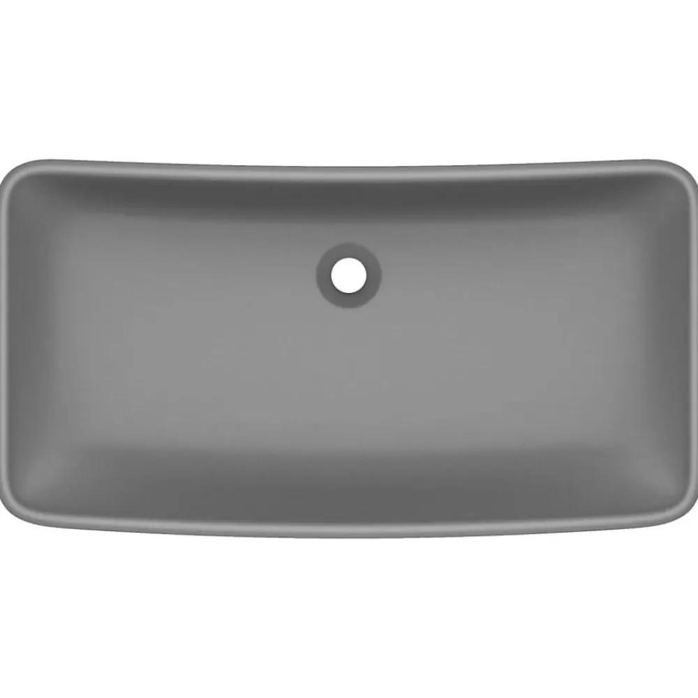 vidaXL Fontanería-Lavabo de lujo de cerámica rectangular 71x38cm
